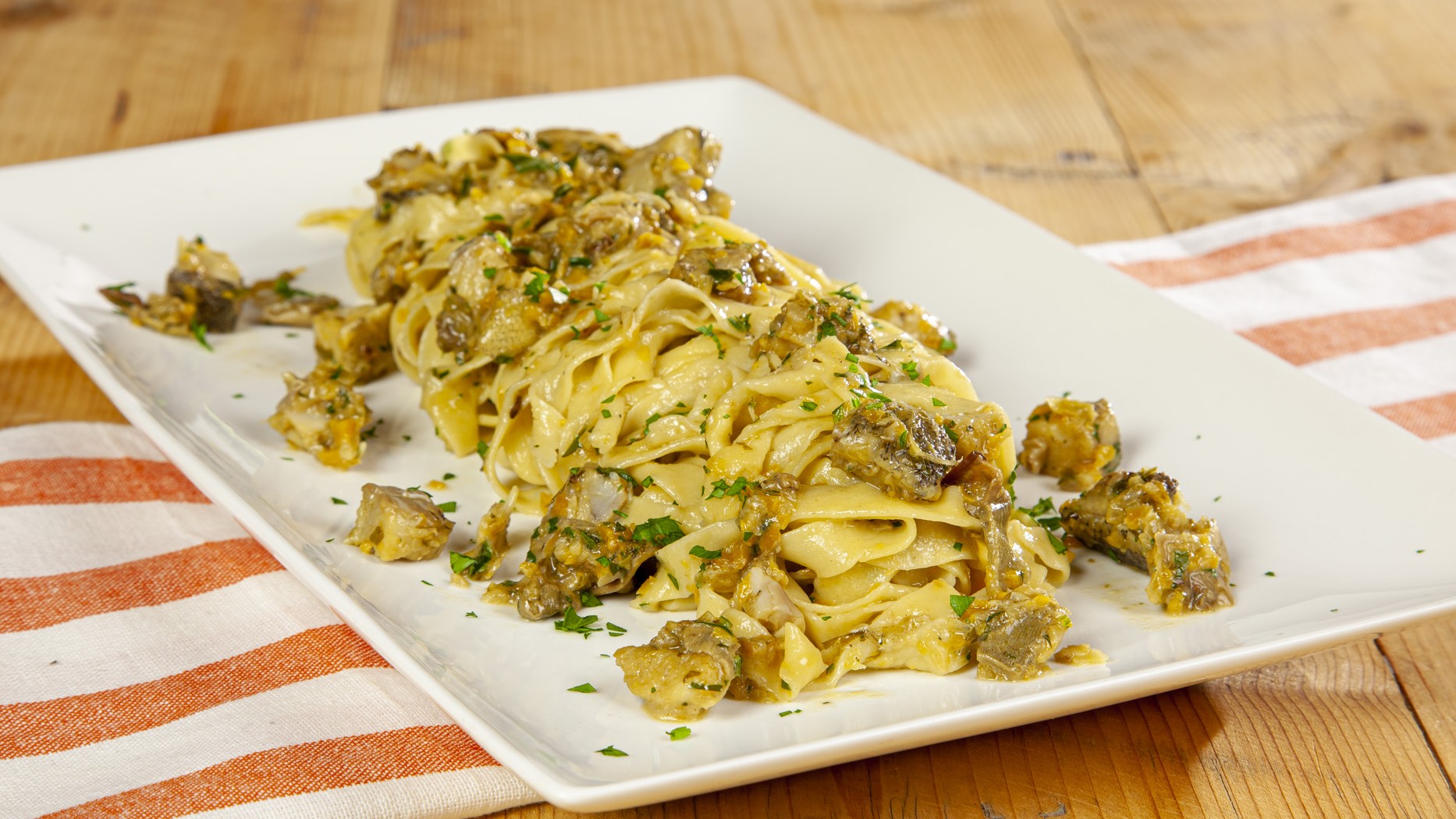 Tagliatelle con il baccalà