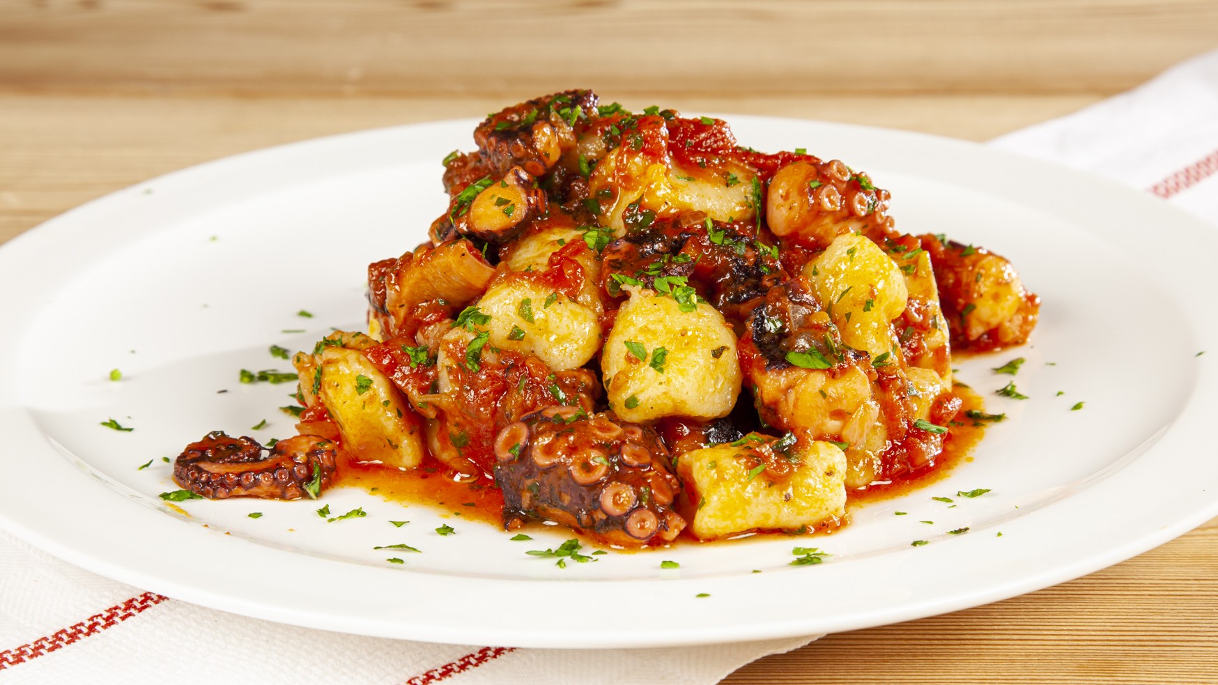 Gnocchi di patate con il polpo