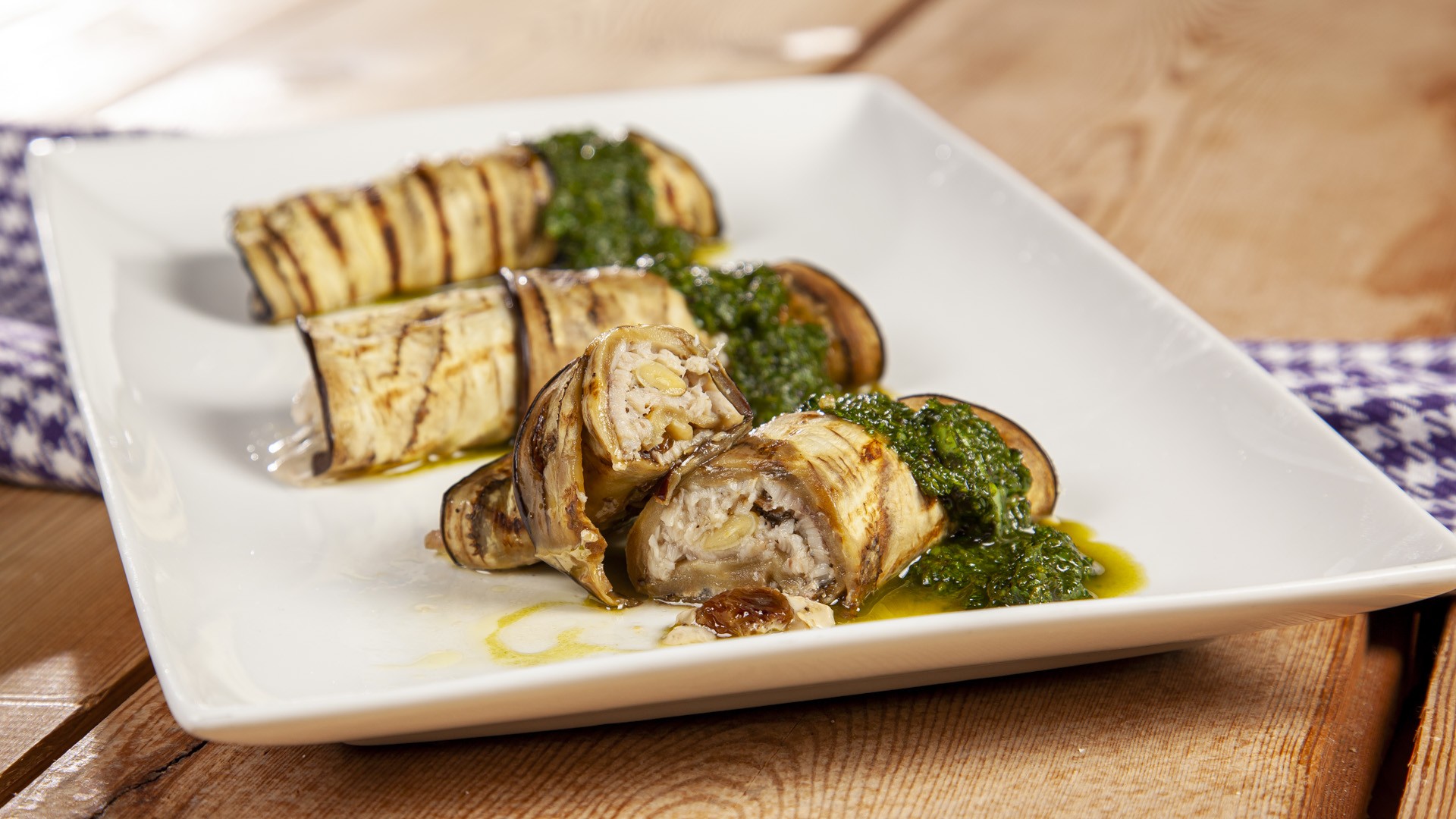 Involtini di melanzane e pesce spada