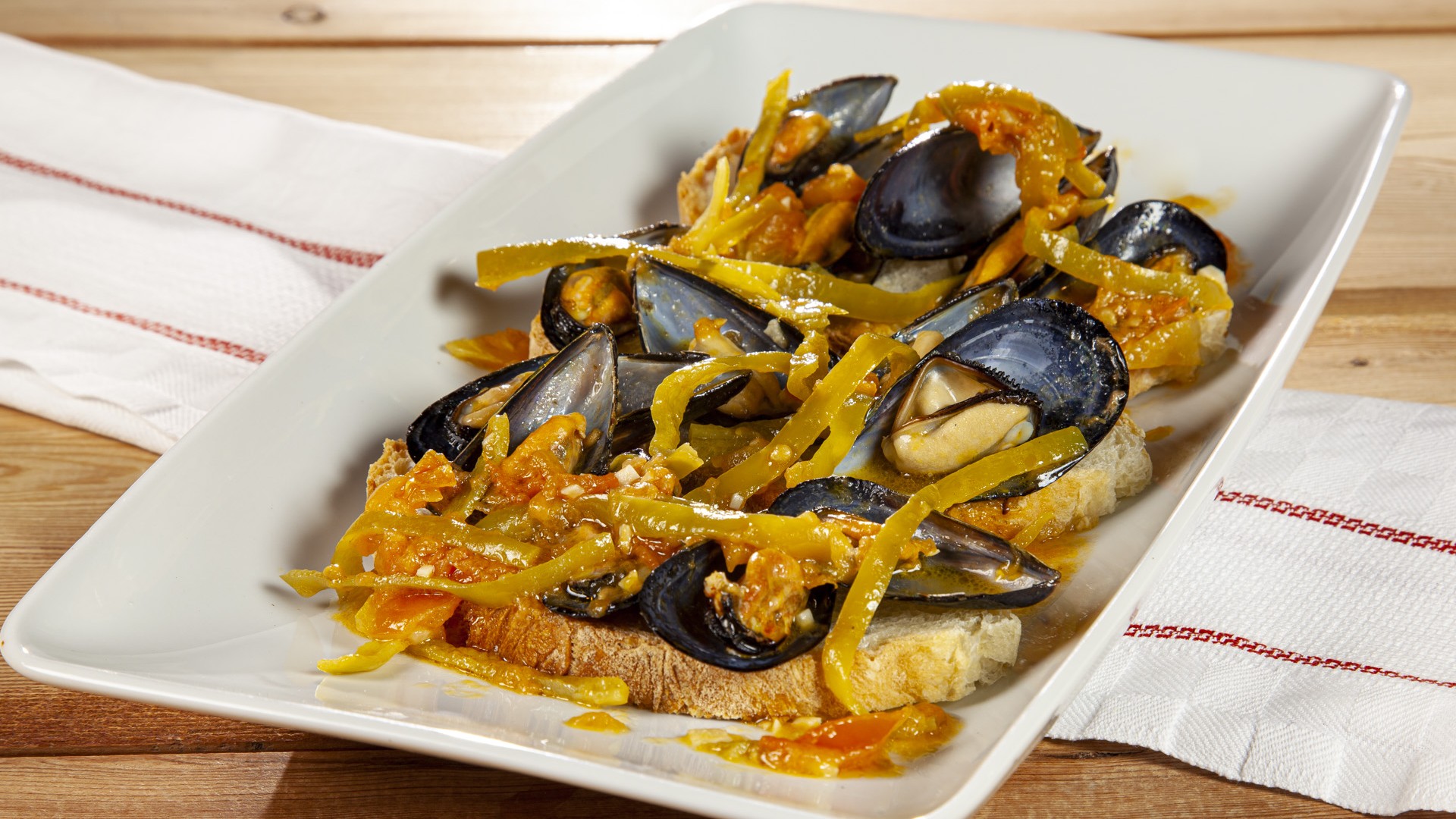 Cozze e peperoni verdi