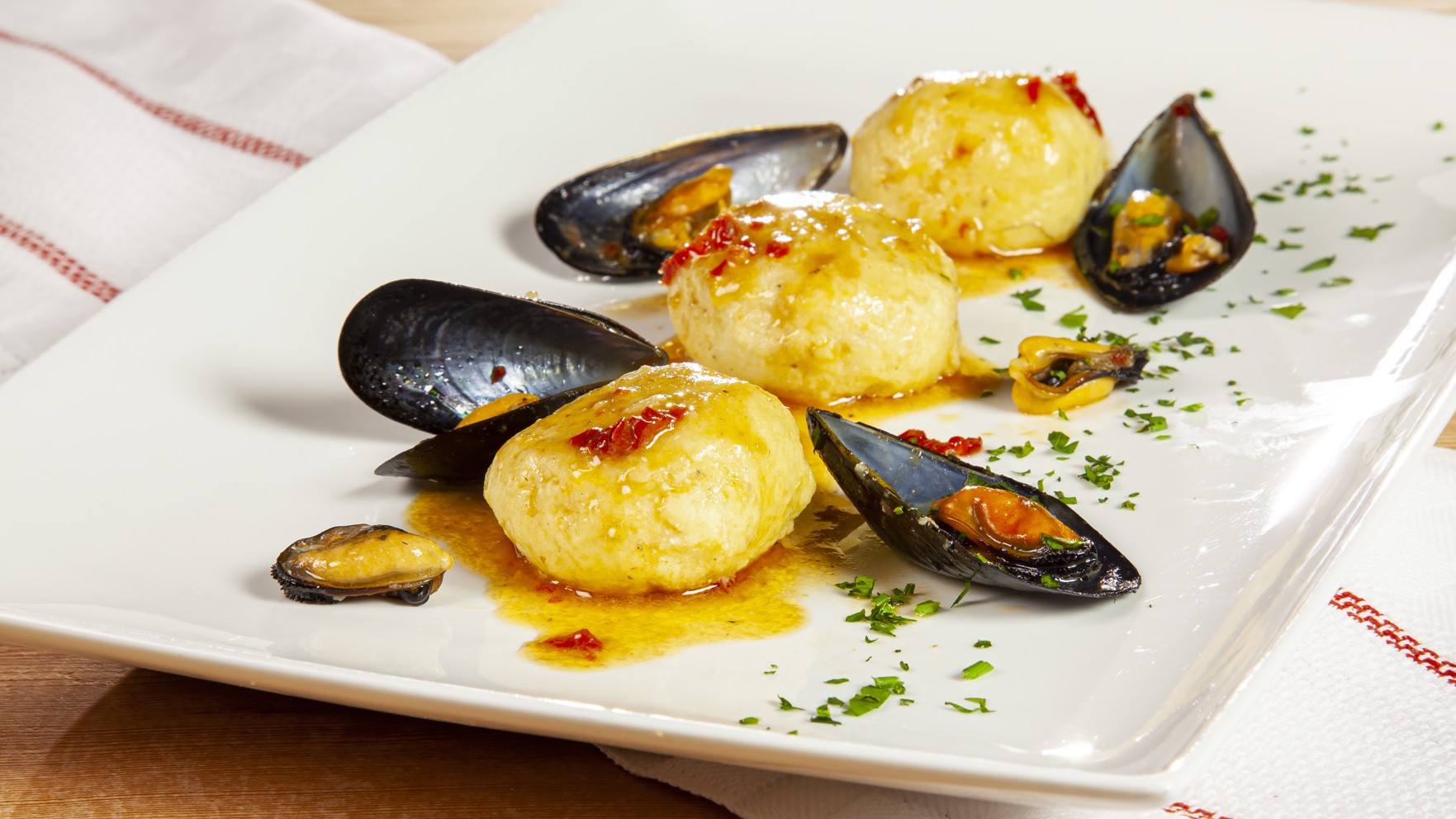 Gnudi al sugo di cozze