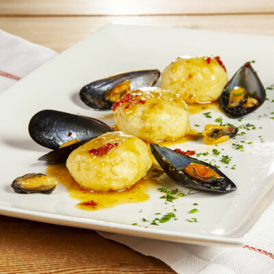 Gnudi al sugo di cozze