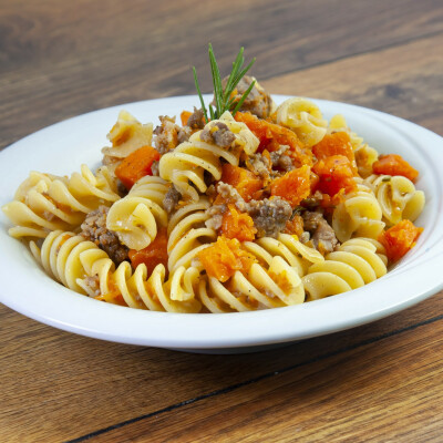 Pasta zucca e salsiccia