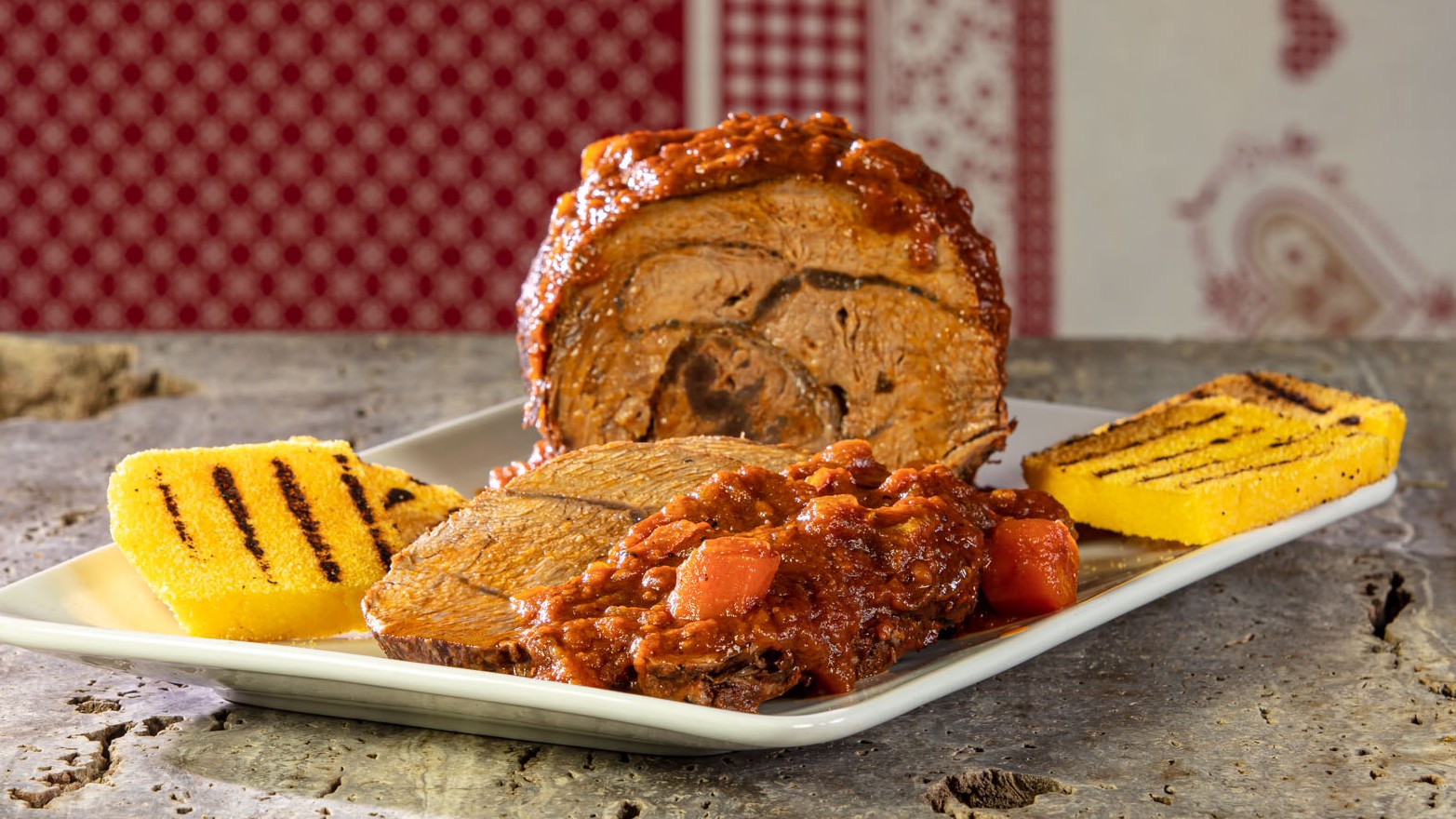 Stracotto di manzo e polenta grigliata