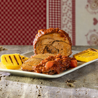 Stracotto di manzo e polenta grigliata