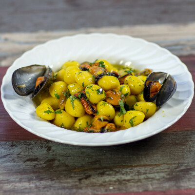 Gnocchi cozze e zafferano