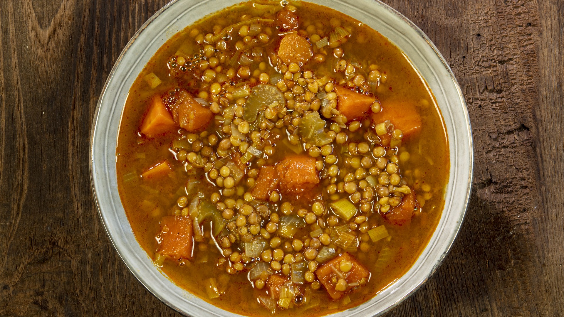 Zuppa di lenticchie e zucca