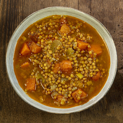 Zuppa di lenticchie e zucca