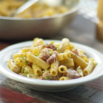 Pasta bacon e scamorza