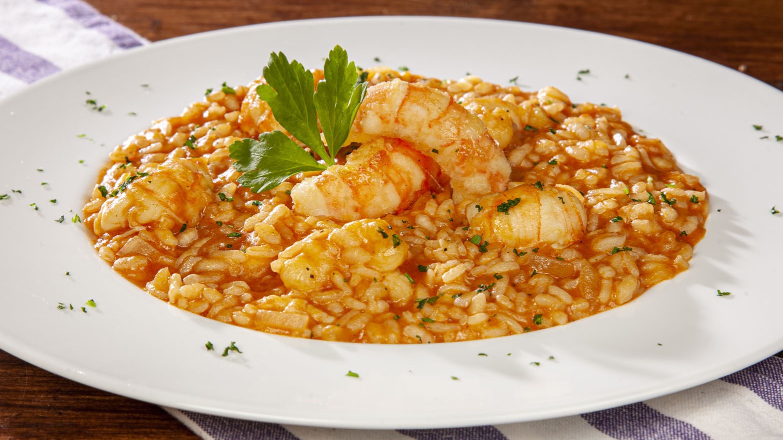 Risotto con scampi