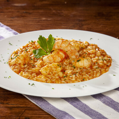 Risotto con scampi