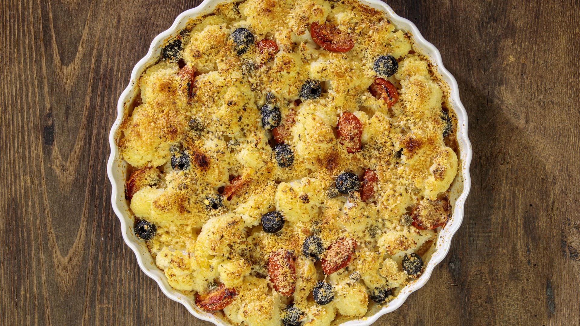 Cavolfiore gratinato alla mediterranea