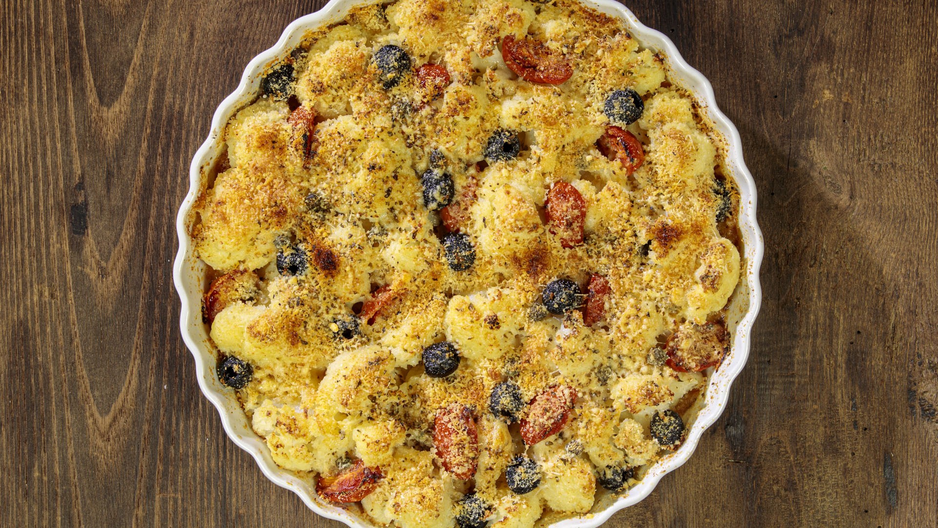 Cavolfiore gratinato alla mediterranea