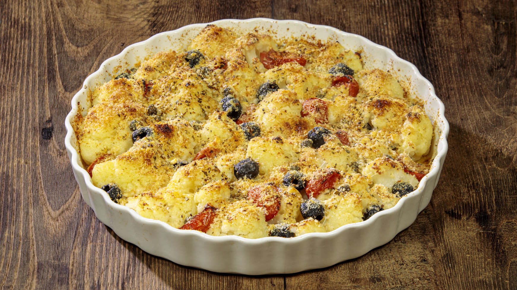 Cavolfiore gratinato alla mediterranea