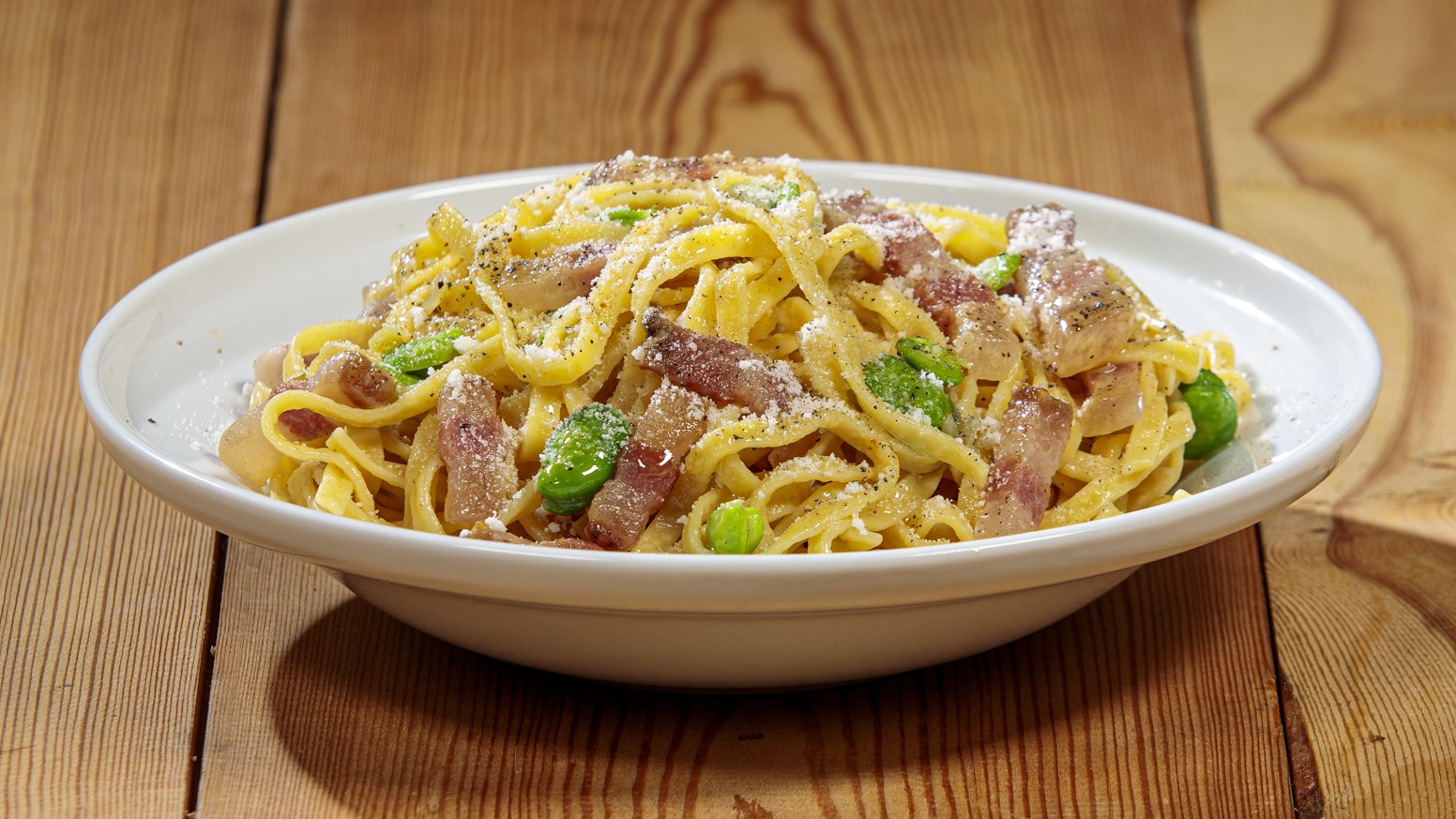 Tagliolini fave e guanciale