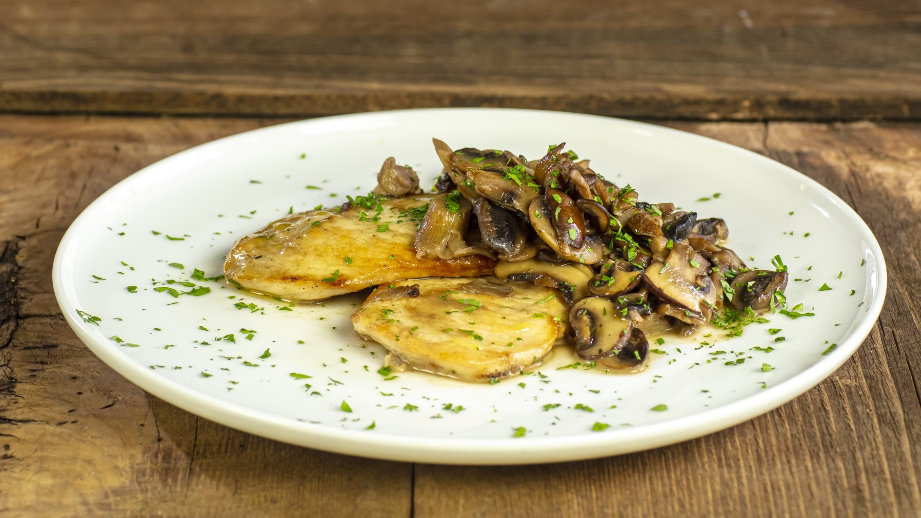 Scaloppine di pollo ai funghi