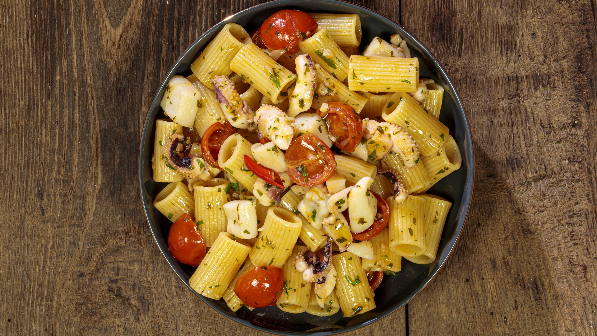 Pasta seppie e pomodorini Ricette Casa Pappagallo