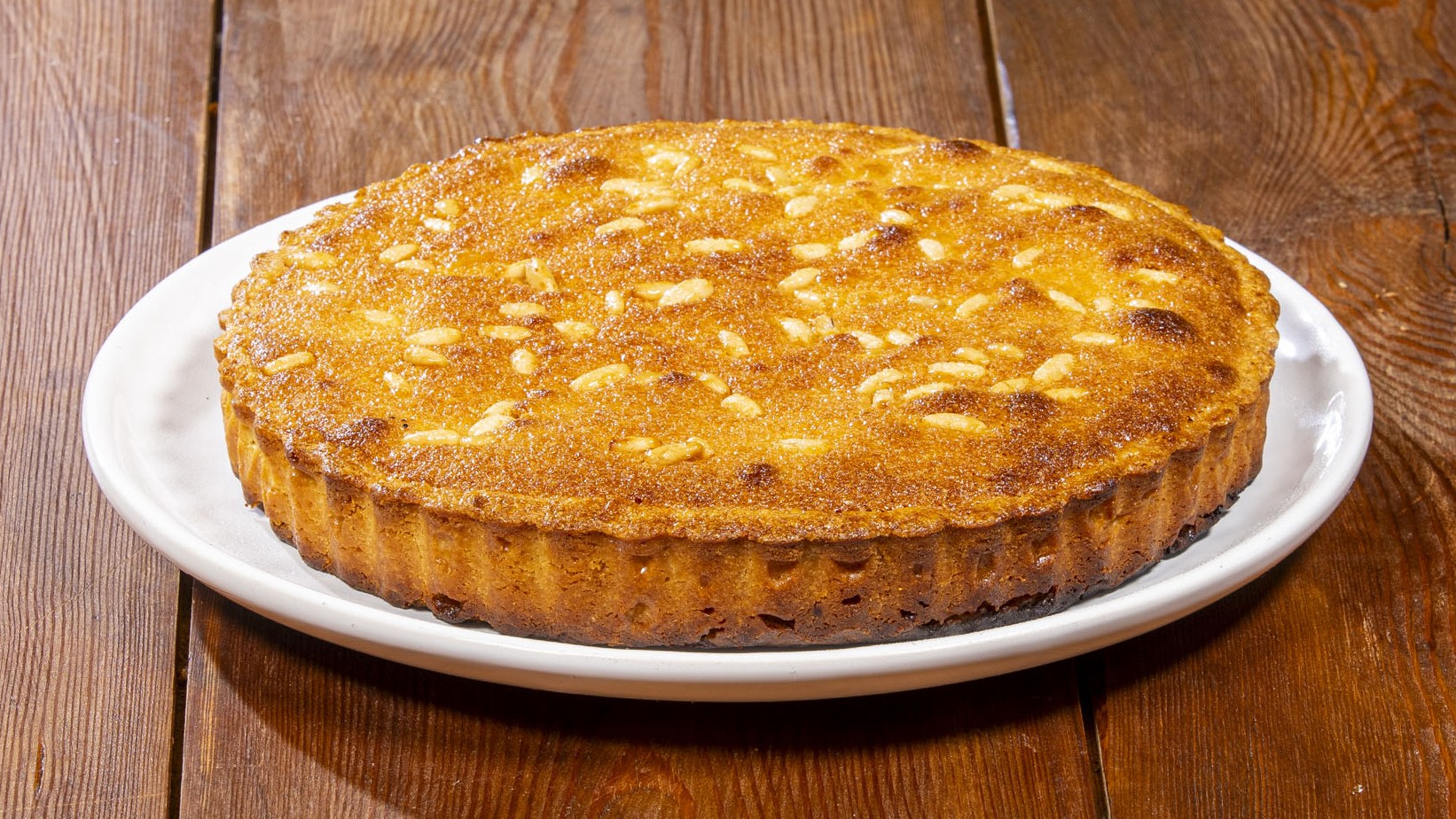 Crostata frangipane mele e pinoli