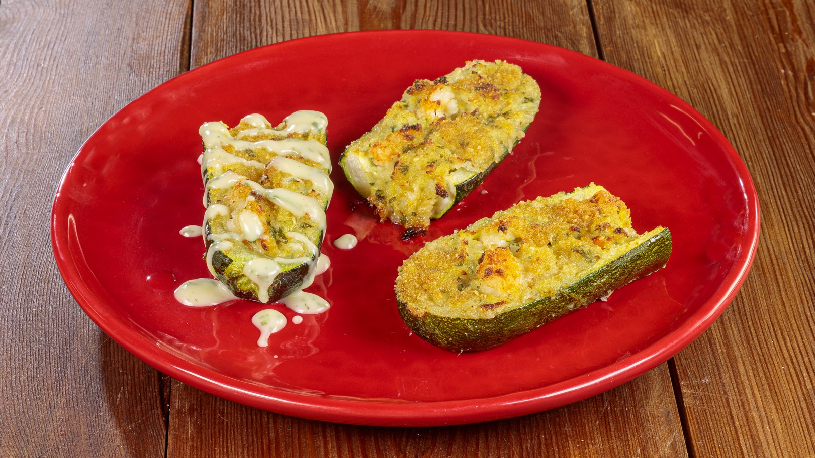 Zucchine ripiene di gamberi