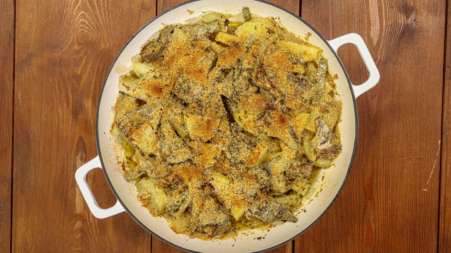 Carciofi e patate gratinati