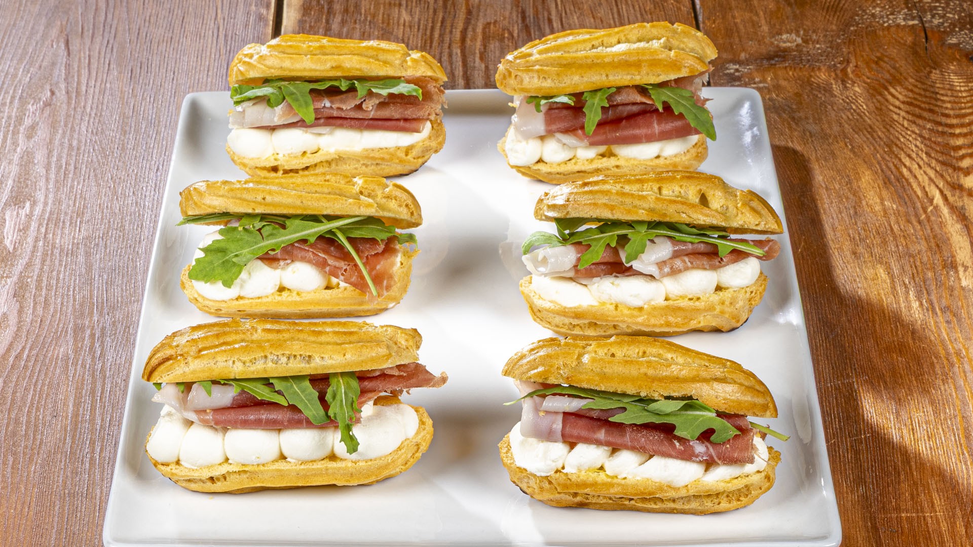 Éclair con il prosciutto di Parma