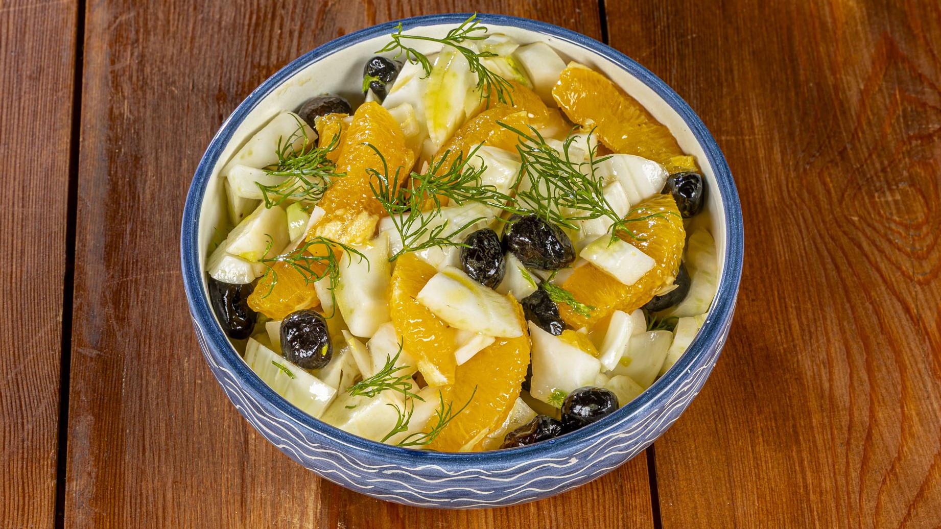 Insalata di finocchi, arance e olive