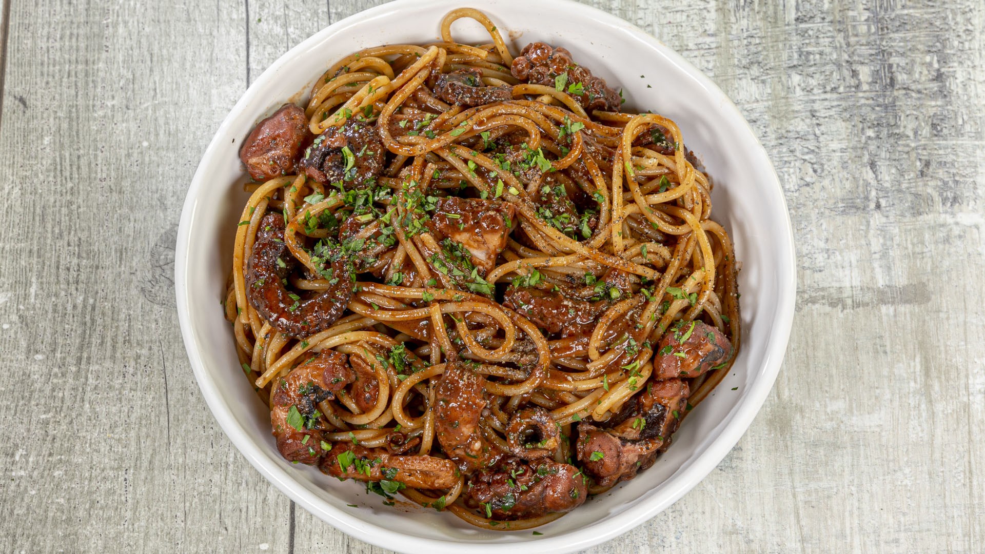 Spaghetti al polpo ubriaco